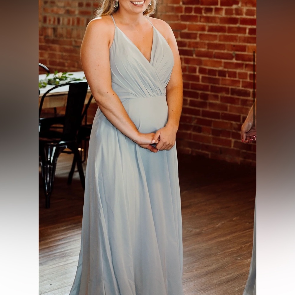 David's Bridal spaghetti strap full skirt bridesmaid dress STYLE# F20064